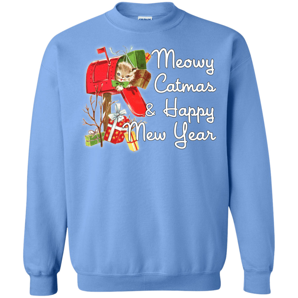 Sweatshirts Carolina Blue / Small Meowy Catmas Crewneck Sweatshirt