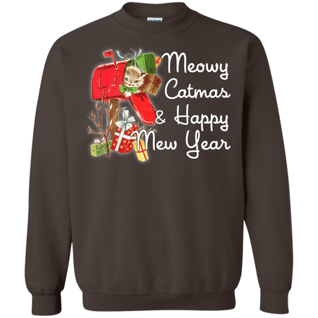 Sweatshirts Dark Chocolate / Small Meowy Catmas Crewneck Sweatshirt