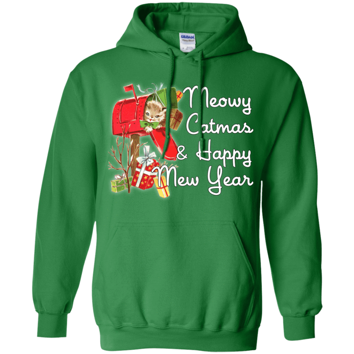 Sweatshirts Irish Green / Small Meowy Catmas Pullover Hoodie