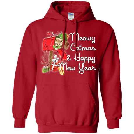 Sweatshirts Red / Small Meowy Catmas Pullover Hoodie