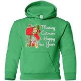 Sweatshirts Irish Green / YS Meowy Catmas Youth Hoodie