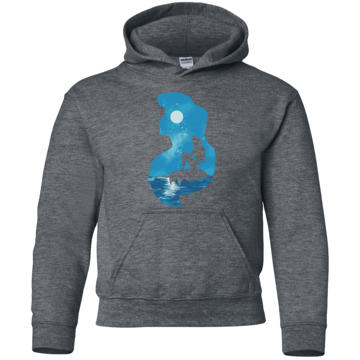 Sweatshirts Dark Heather / YS Mermaid Portrait Youth Hoodie