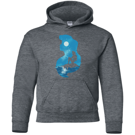 Sweatshirts Dark Heather / YS Mermaid Portrait Youth Hoodie