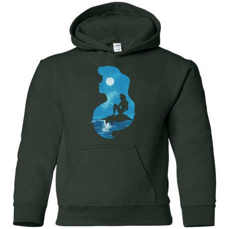 Sweatshirts Forest Green / YS Mermaid Portrait Youth Hoodie