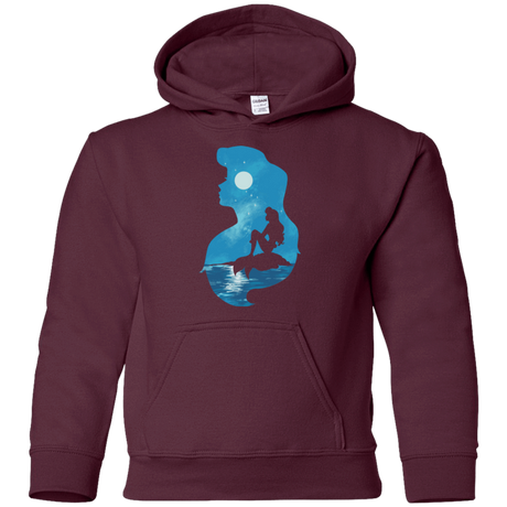 Sweatshirts Maroon / YS Mermaid Portrait Youth Hoodie