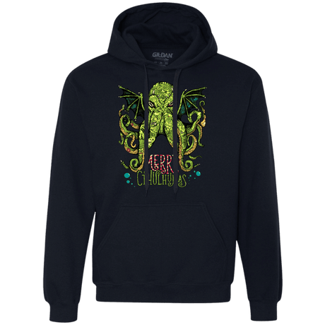 Sweatshirts Navy / Small Merry Cthulhumas Premium Fleece Hoodie