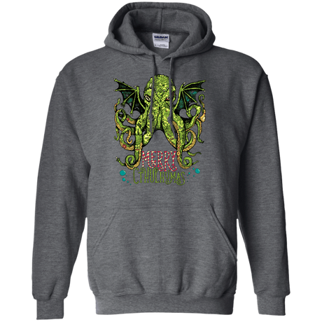 Sweatshirts Dark Heather / Small Merry Cthulhumas Pullover Hoodie