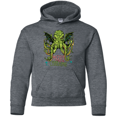 Sweatshirts Dark Heather / YS Merry Cthulhumas Youth Hoodie