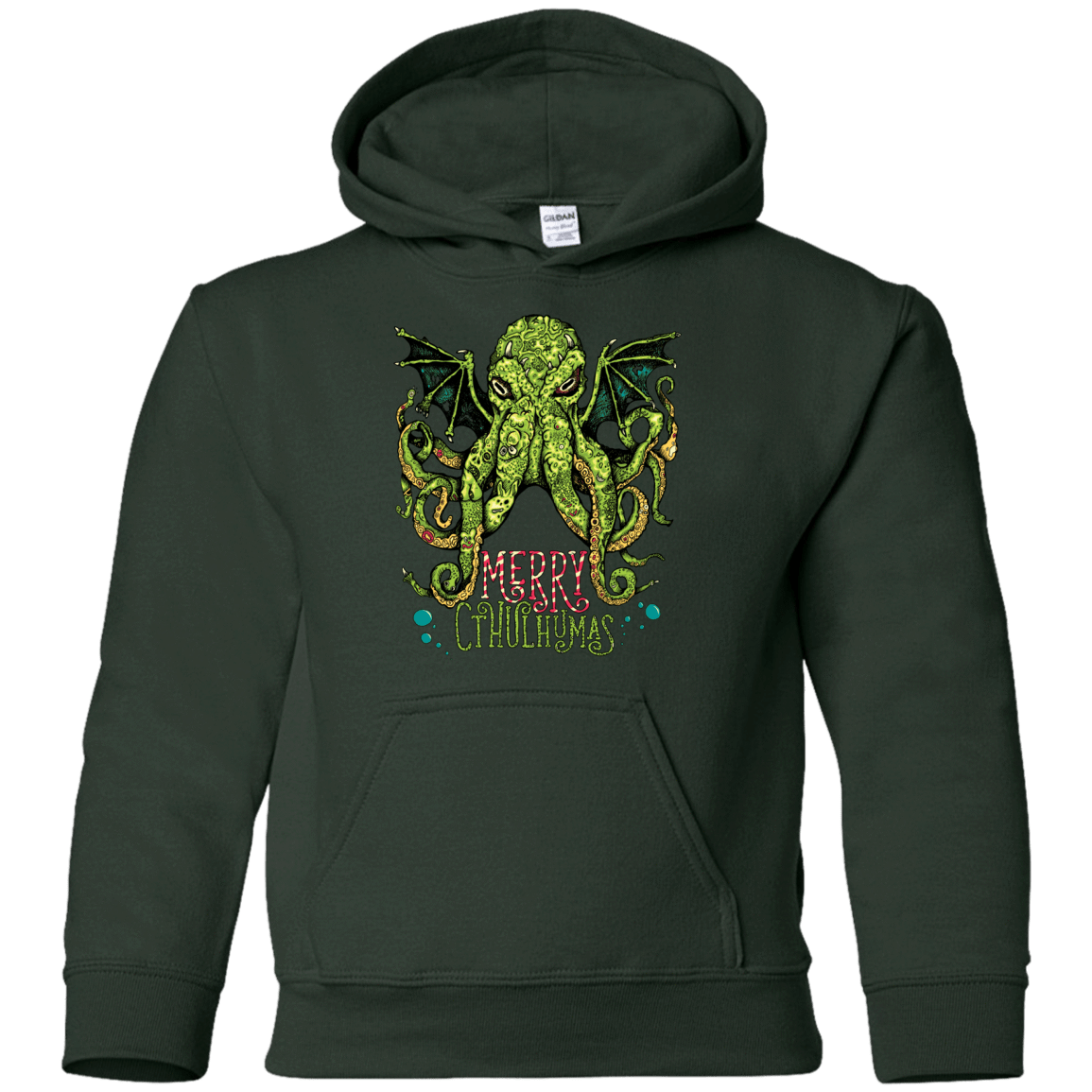 Sweatshirts Forest Green / YS Merry Cthulhumas Youth Hoodie