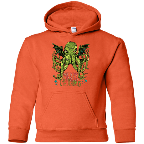 Sweatshirts Orange / YS Merry Cthulhumas Youth Hoodie