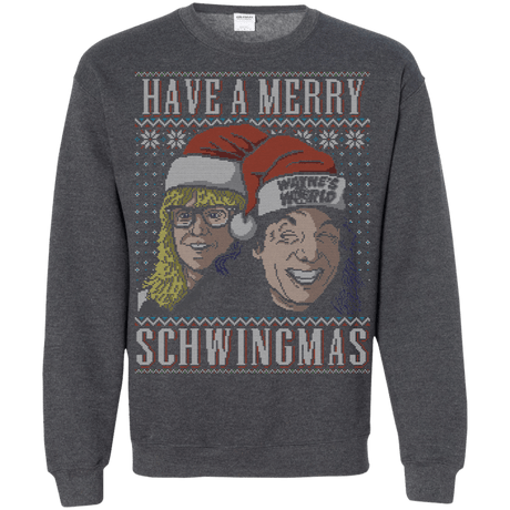 Sweatshirts Dark Heather / S Merry Schwingmas Crewneck Sweatshirt