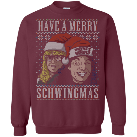 Sweatshirts Maroon / S Merry Schwingmas Crewneck Sweatshirt