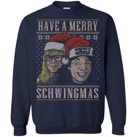 Sweatshirts Navy / S Merry Schwingmas Crewneck Sweatshirt