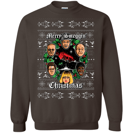 Sweatshirts Dark Chocolate / Small Merry Smeggin Christmas Crewneck Sweatshirt