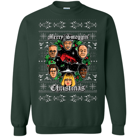 Sweatshirts Forest Green / Small Merry Smeggin Christmas Crewneck Sweatshirt