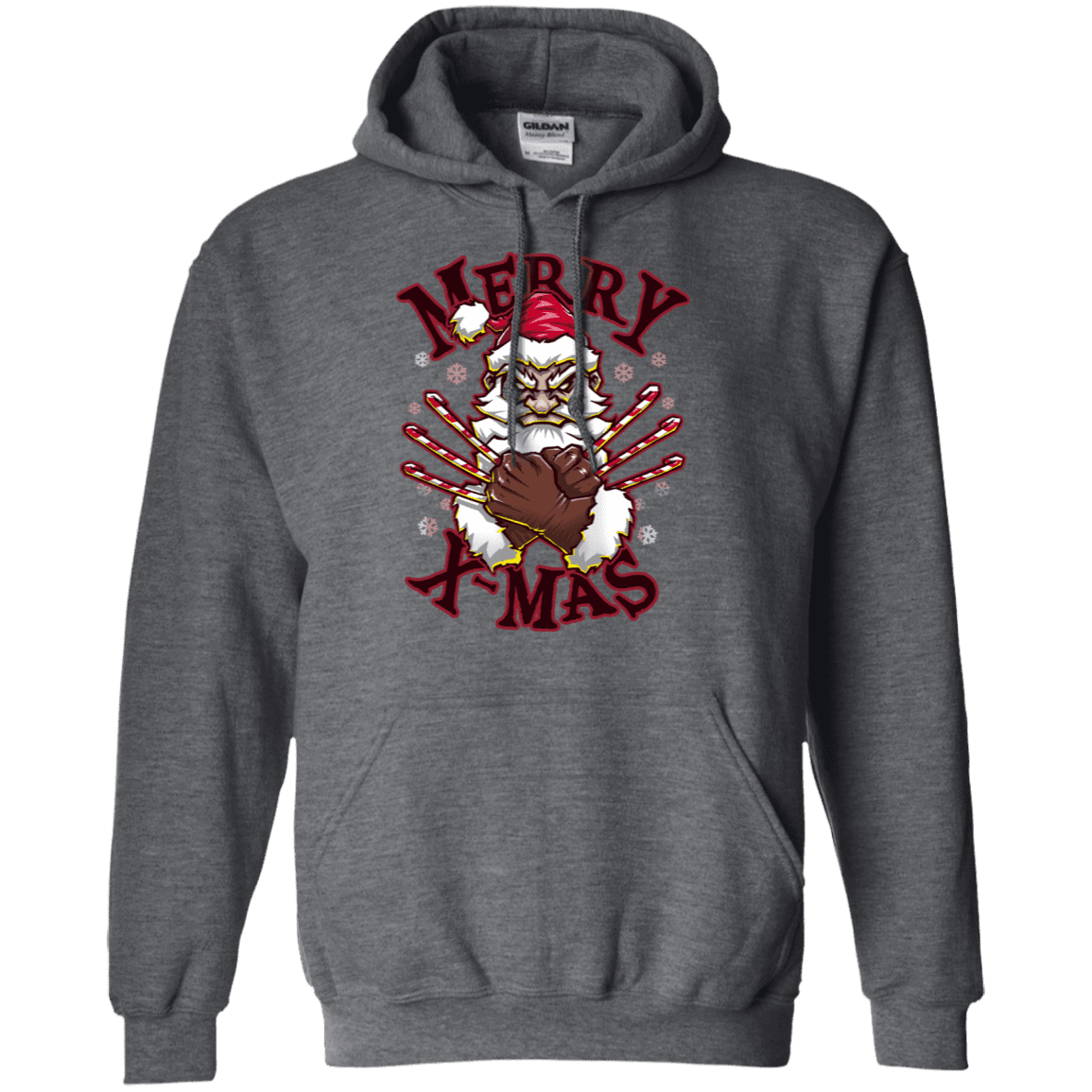 Sweatshirts Dark Heather / S Merry X-Mas Pullover Hoodie