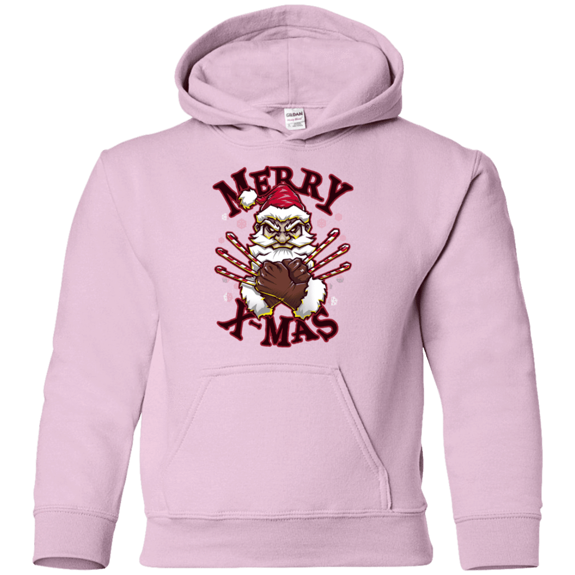 Sweatshirts Light Pink / YS Merry X-Mas Youth Hoodie