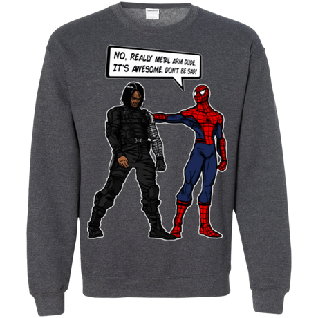 Sweatshirts Dark Heather / Small Metal Arm Dude Crewneck Sweatshirt
