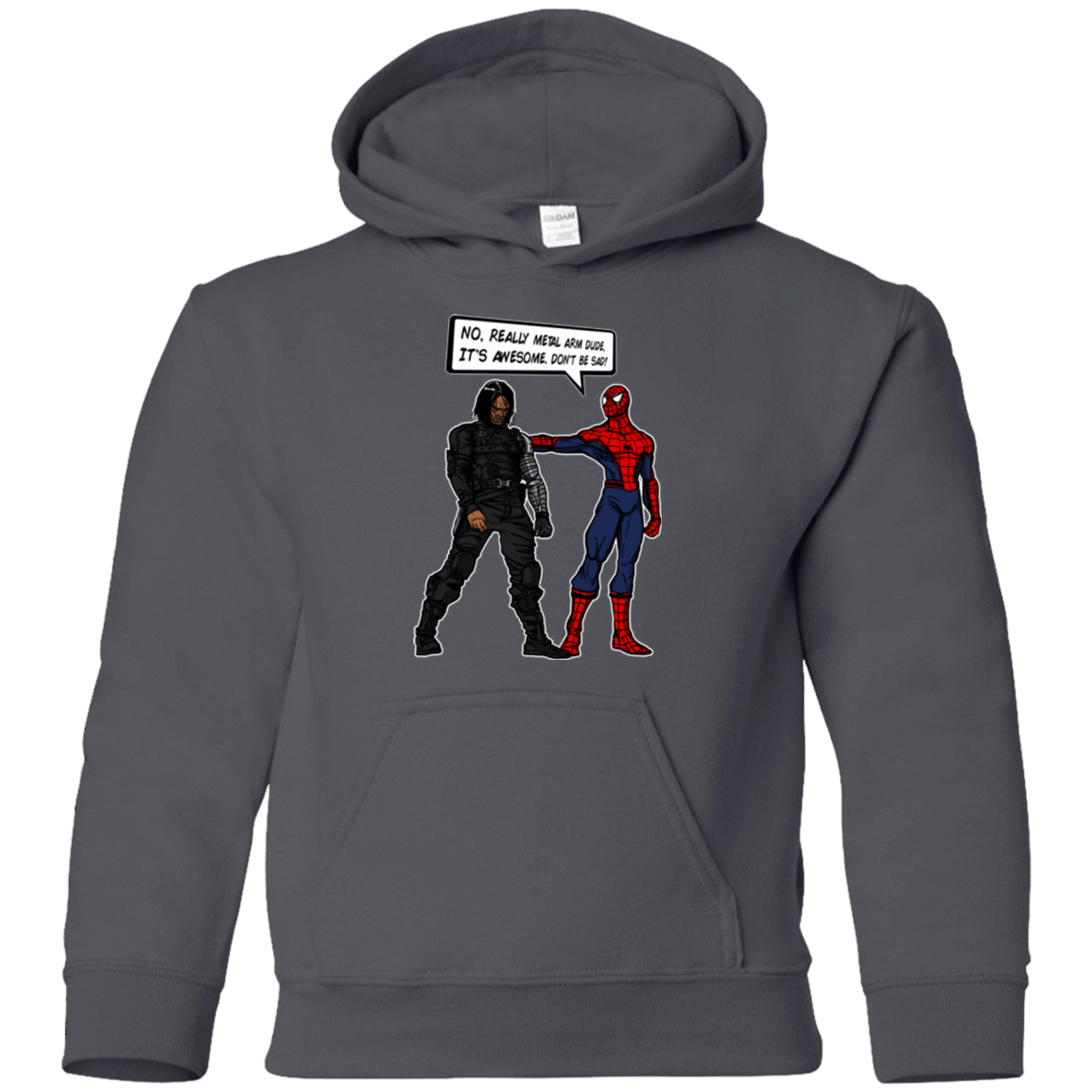 Sweatshirts Charcoal / YS Metal Arm Dude Youth Hoodie