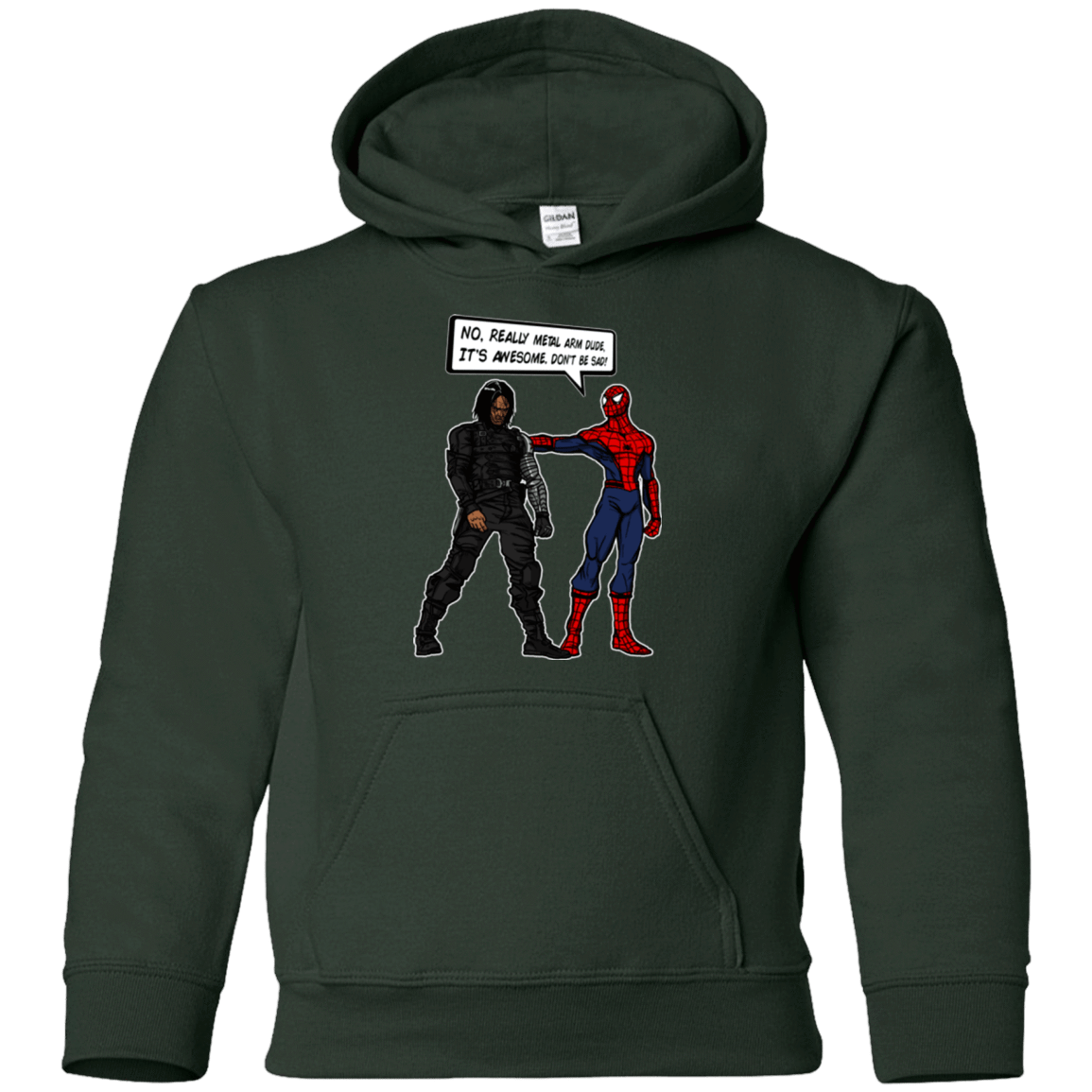 Sweatshirts Forest Green / YS Metal Arm Dude Youth Hoodie