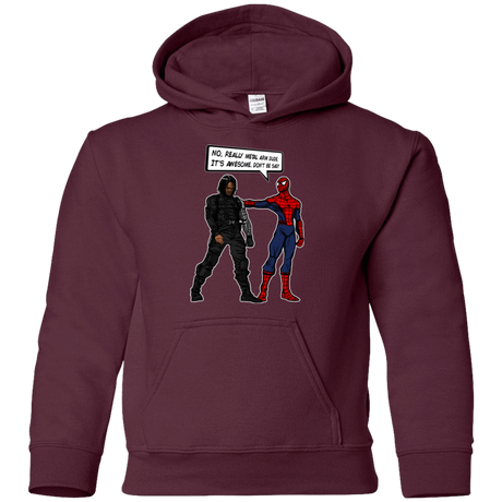 Sweatshirts Maroon / YS Metal Arm Dude Youth Hoodie