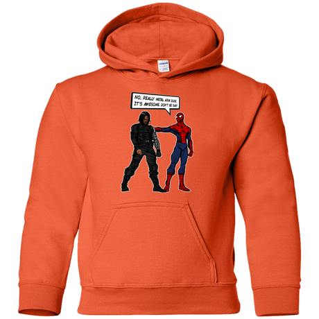 Sweatshirts Orange / YS Metal Arm Dude Youth Hoodie