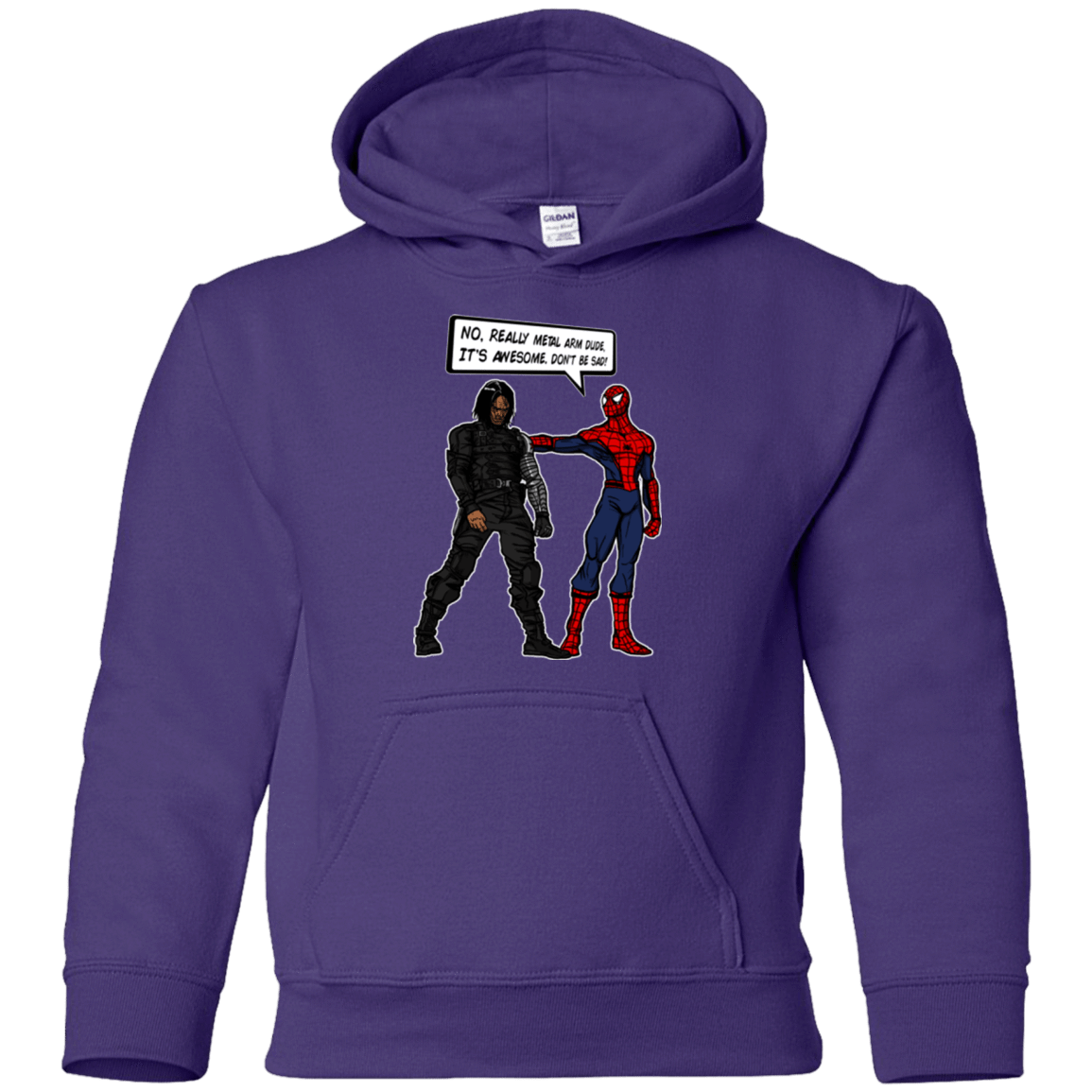 Sweatshirts Purple / YS Metal Arm Dude Youth Hoodie