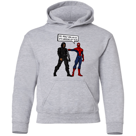 Sweatshirts Sport Grey / YS Metal Arm Dude Youth Hoodie