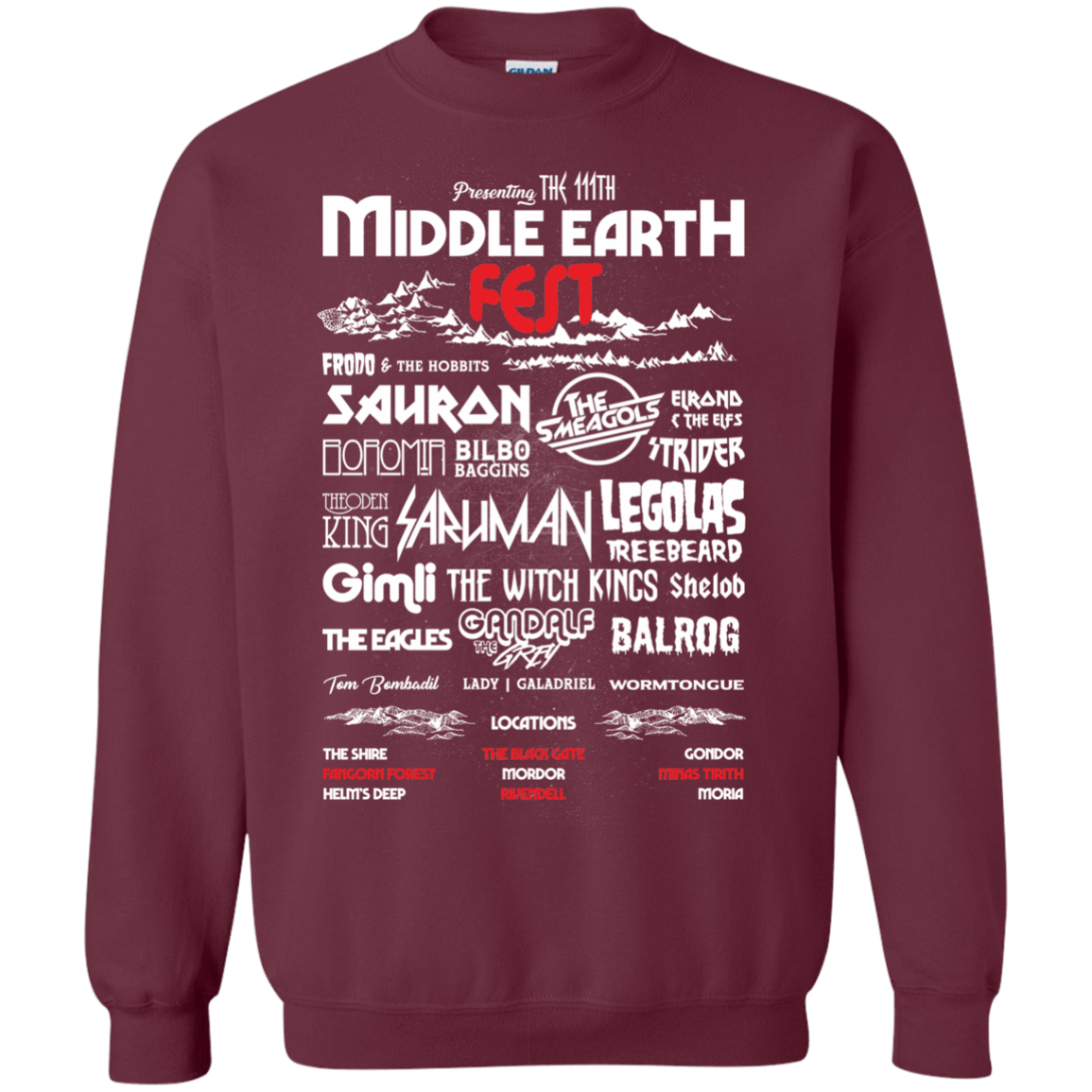 Sweatshirts Maroon / S Middle Earth Fest Crewneck Sweatshirt