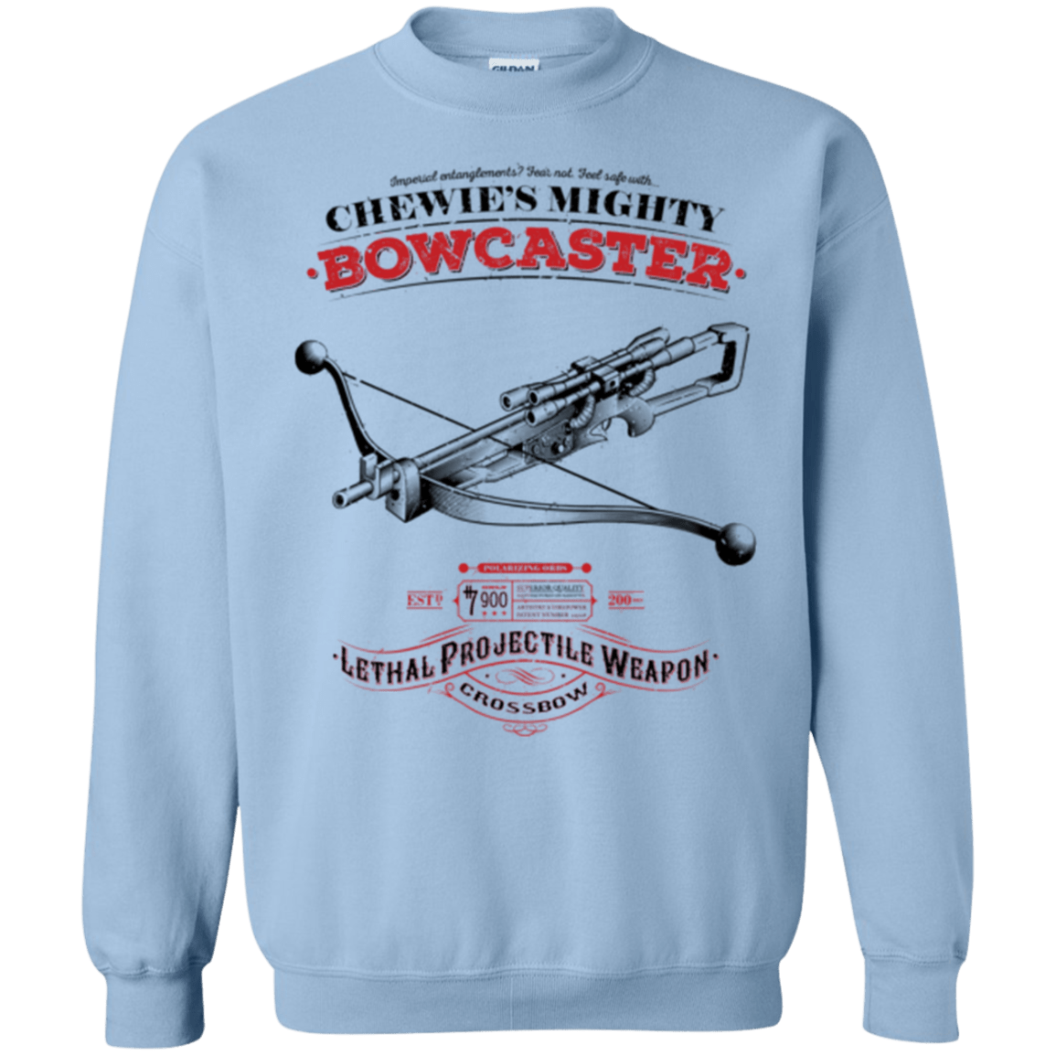 Sweatshirts Light Blue / Small Mighty Bowcaster Crewneck Sweatshirt