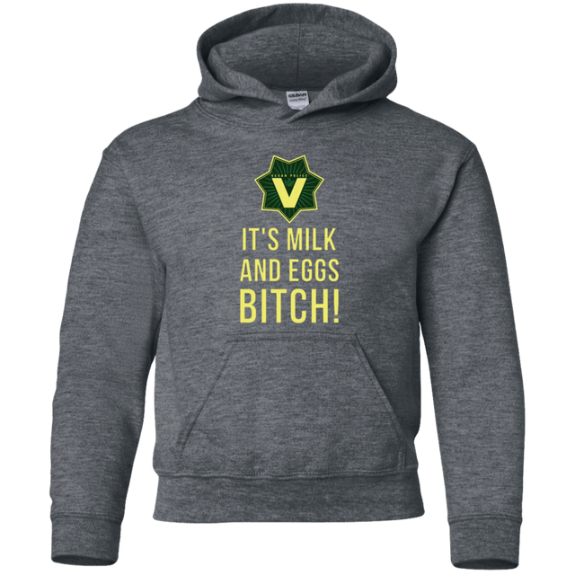 Sweatshirts Dark Heather / YS Milk and Eggs Youth Hoodie