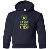 Sweatshirts Navy / YS Milk and Eggs Youth Hoodie