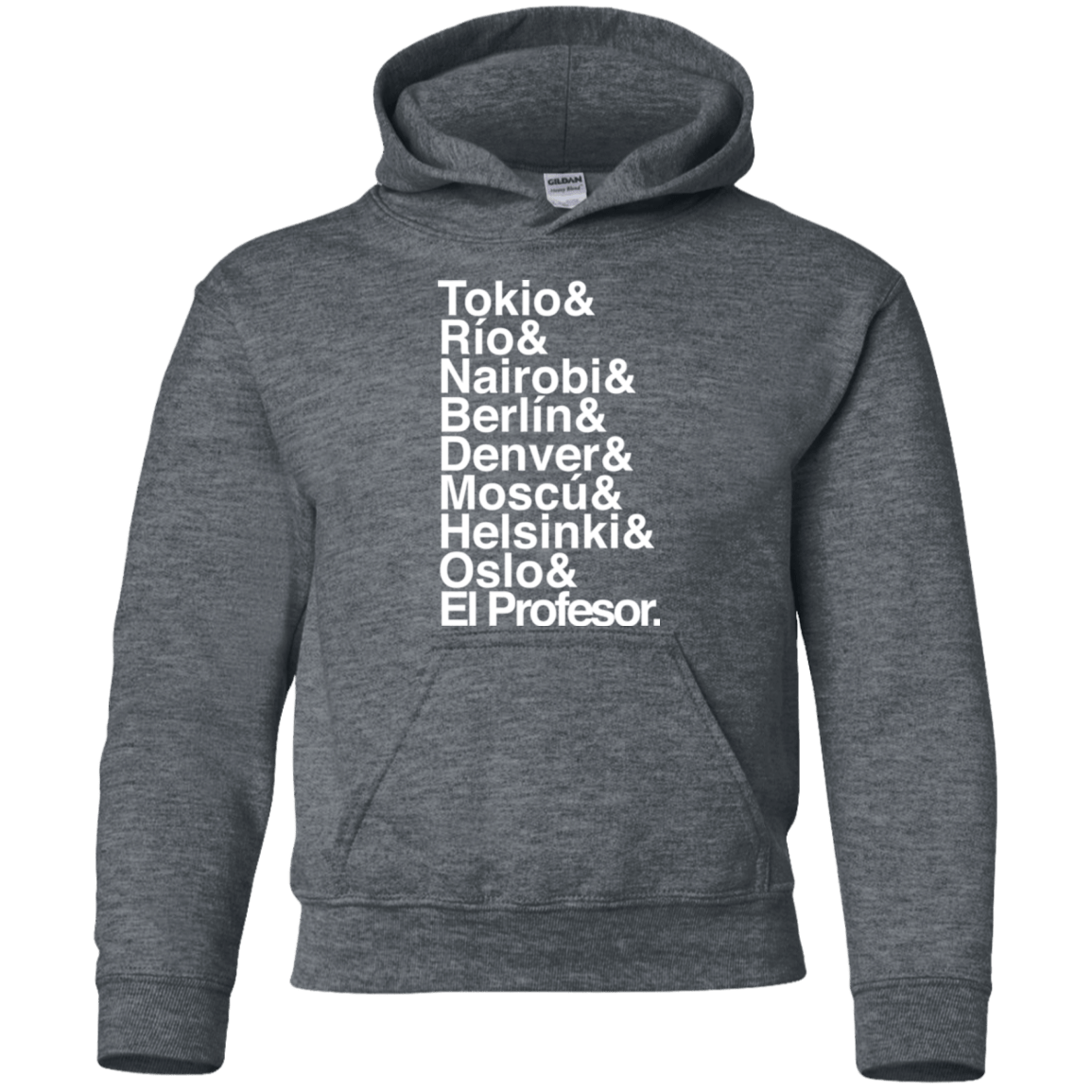 Sweatshirts Dark Heather / YS Money Heist Jetset Youth Hoodie