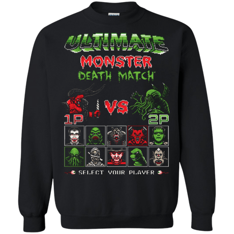 Sweatshirts Black / Small Monster Death Match Crewneck Sweatshirt