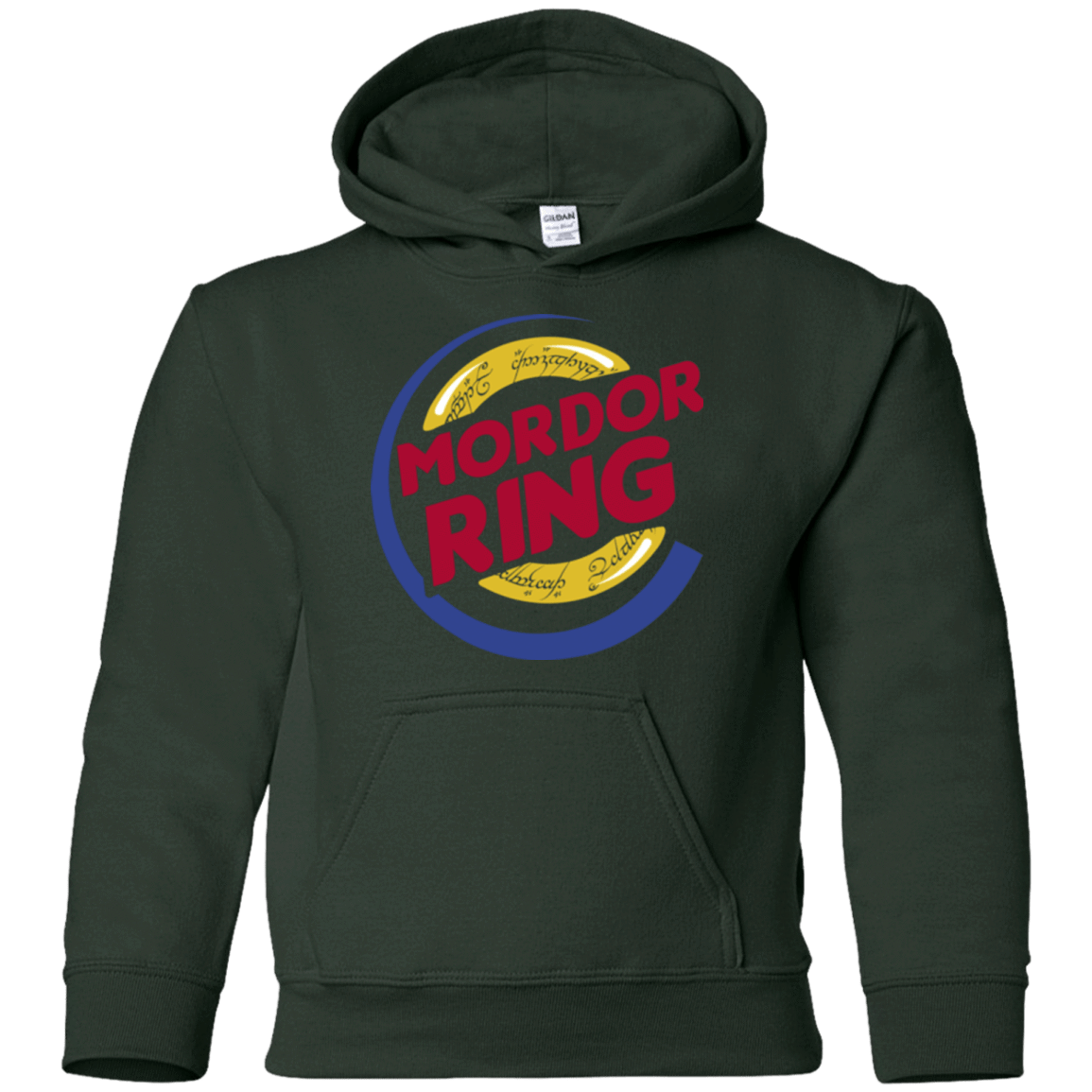 Sweatshirts Forest Green / YS Mordor Ring Youth Hoodie