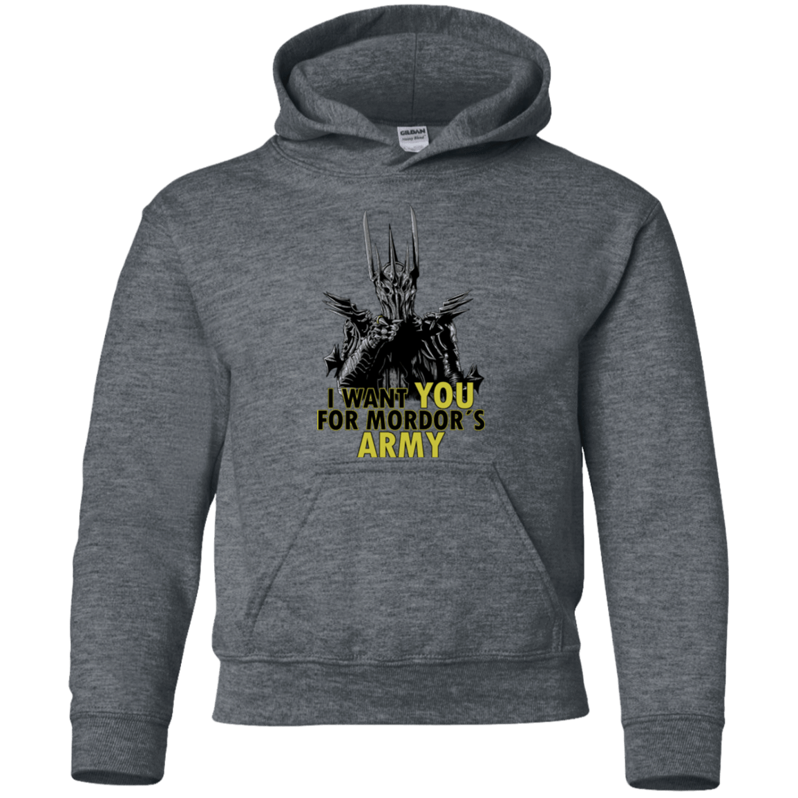Sweatshirts Dark Heather / YS Mordors army Youth Hoodie