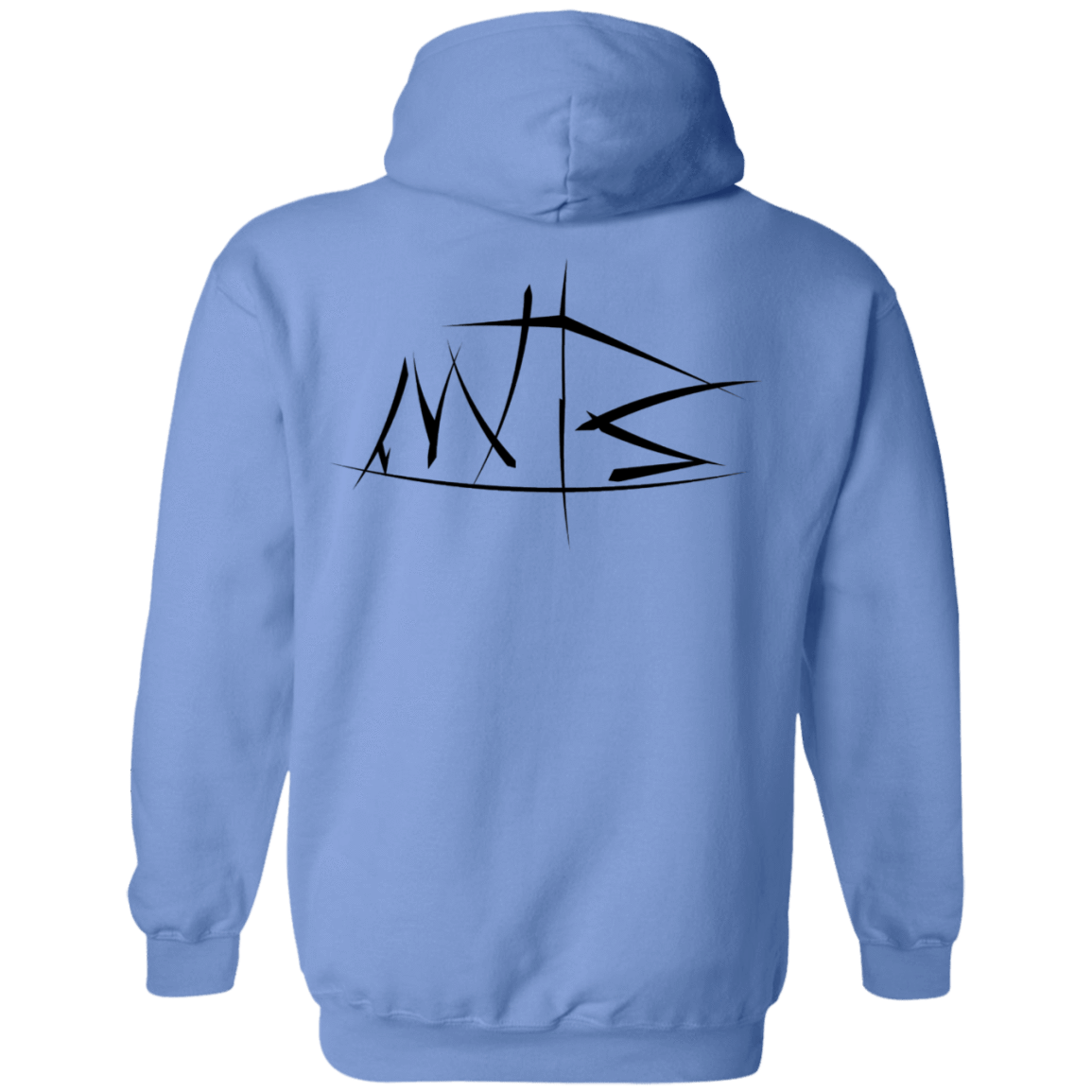 Sweatshirts Carolina Blue / S Mountain Bike Brush Stokes Back Print Pullover Hoodie