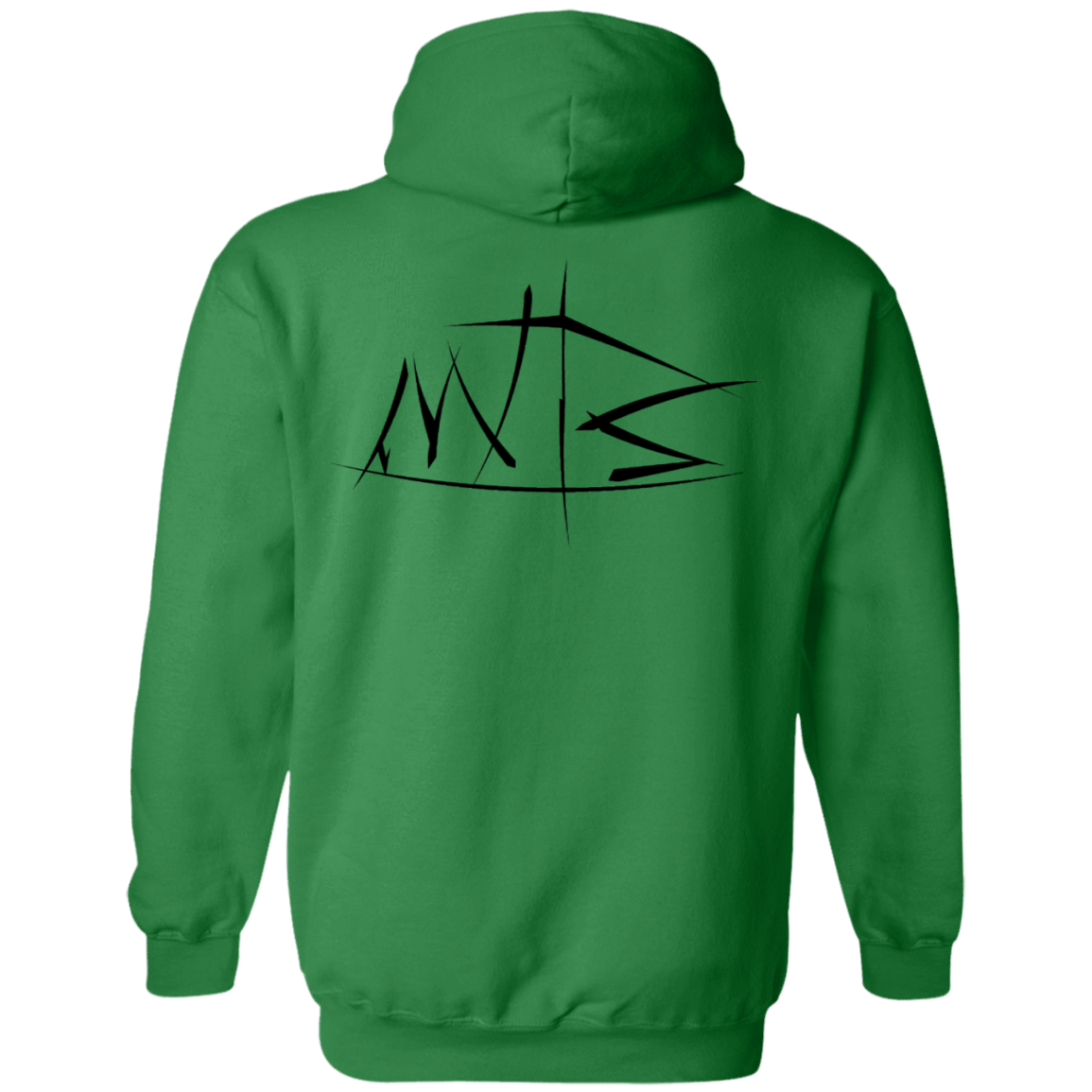 Sweatshirts Irish Green / S Mountain Bike Brush Stokes Back Print Pullover Hoodie