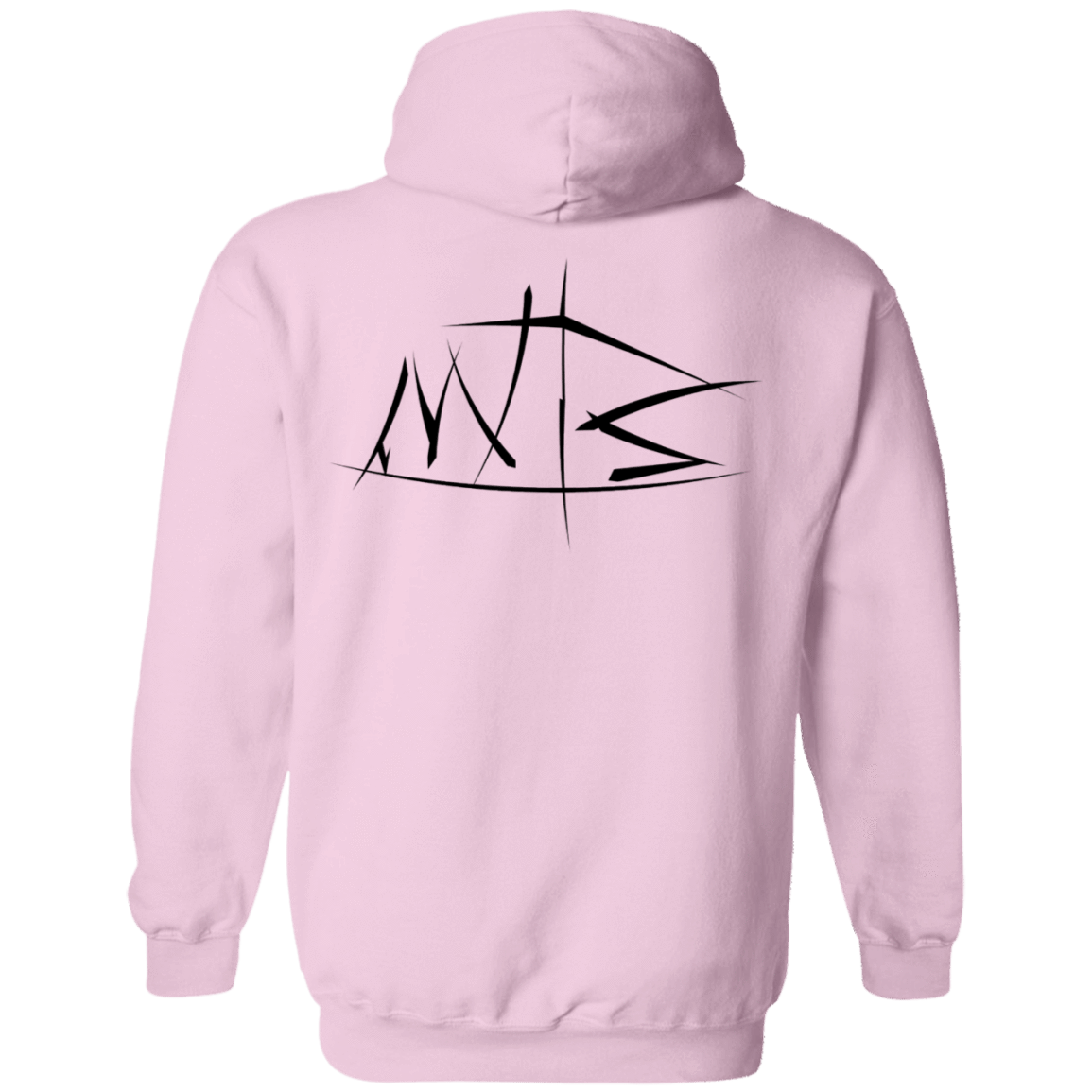 Sweatshirts Light Pink / S Mountain Bike Brush Stokes Back Print Pullover Hoodie