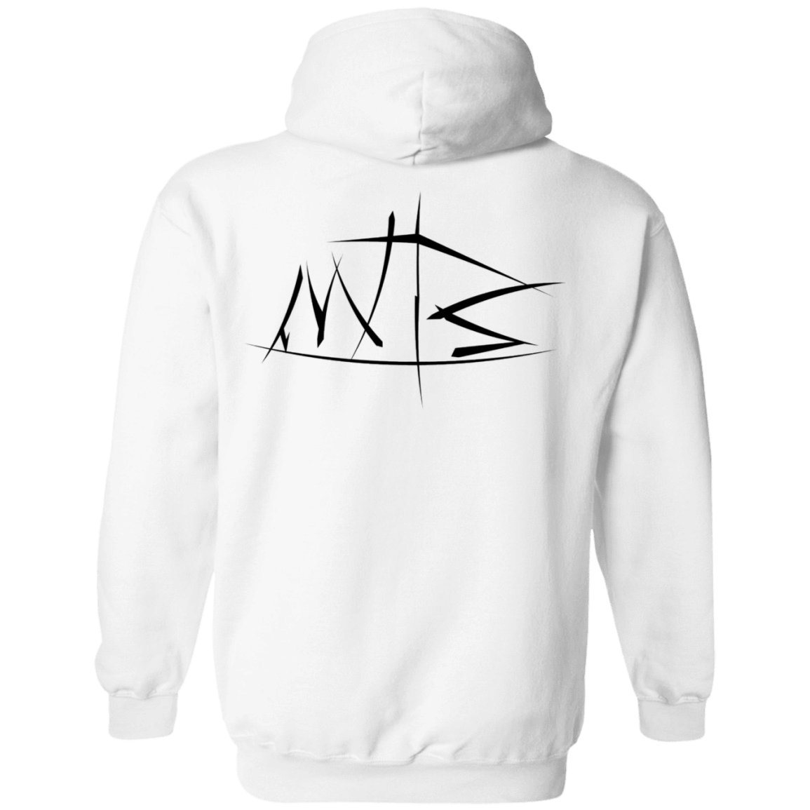 Sweatshirts White / S Mountain Bike Brush Stokes Back Print Pullover Hoodie