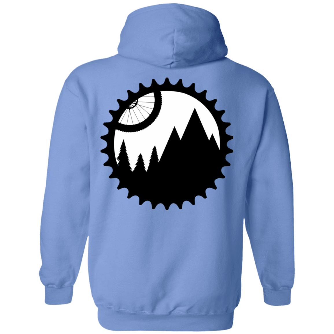 Sweatshirts Carolina Blue / S Mountain Bike Sprocket Back Print Pullover Hoodie