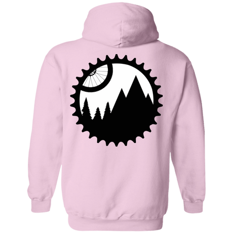 Sweatshirts Light Pink / S Mountain Bike Sprocket Printed On Back Pullover Hoodie