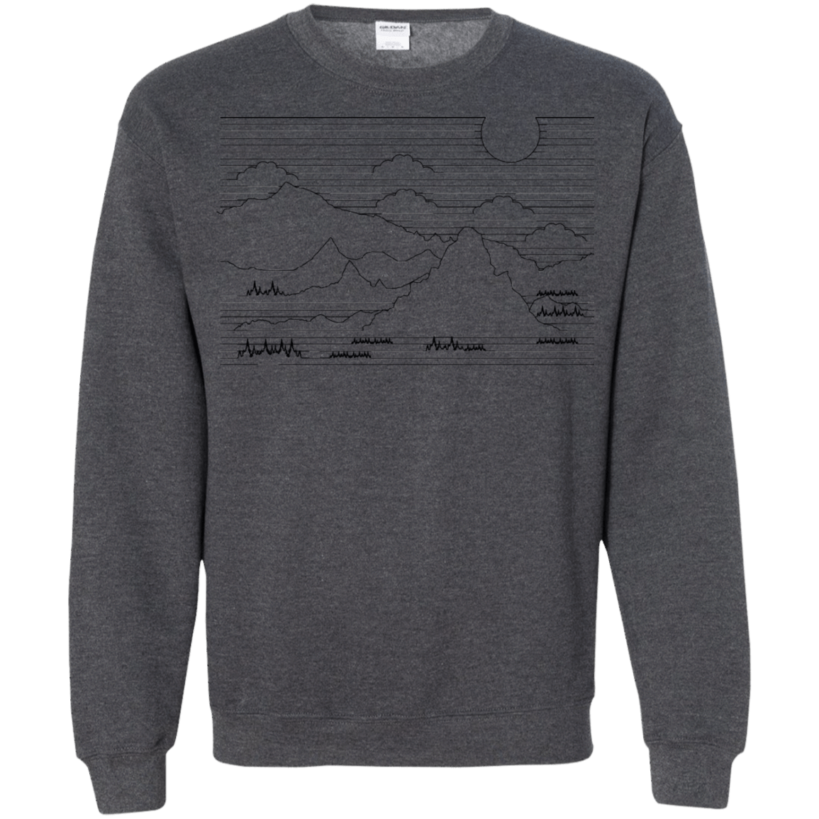 Sweatshirts Dark Heather / S Mountain Line Art Crewneck Sweatshirt