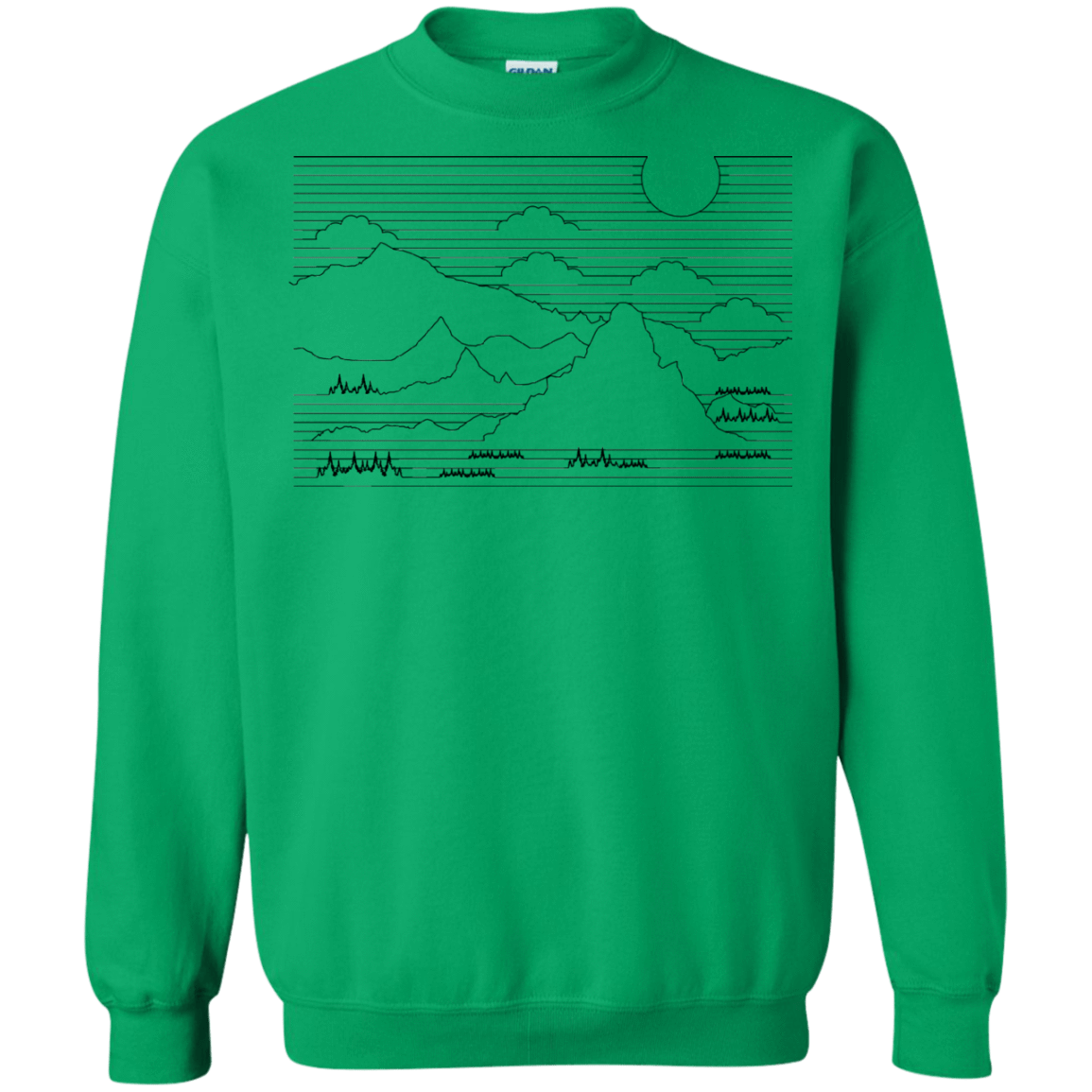 Sweatshirts Irish Green / S Mountain Line Art Crewneck Sweatshirt