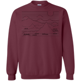 Sweatshirts Maroon / S Mountain Line Art Crewneck Sweatshirt