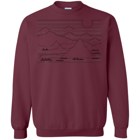 Sweatshirts Maroon / S Mountain Line Art Crewneck Sweatshirt