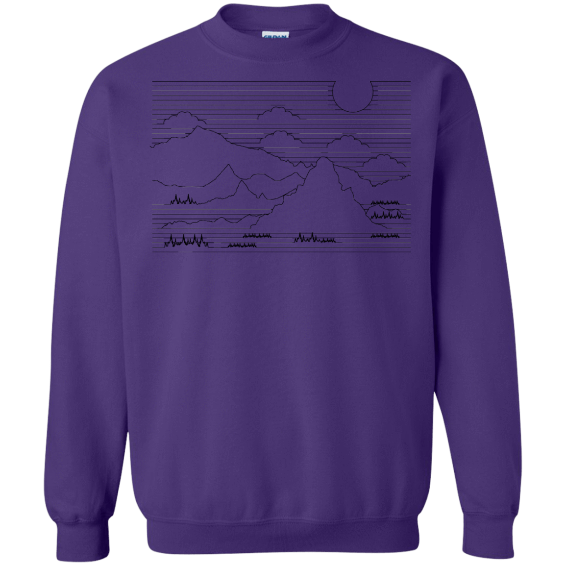 Sweatshirts Purple / S Mountain Line Art Crewneck Sweatshirt