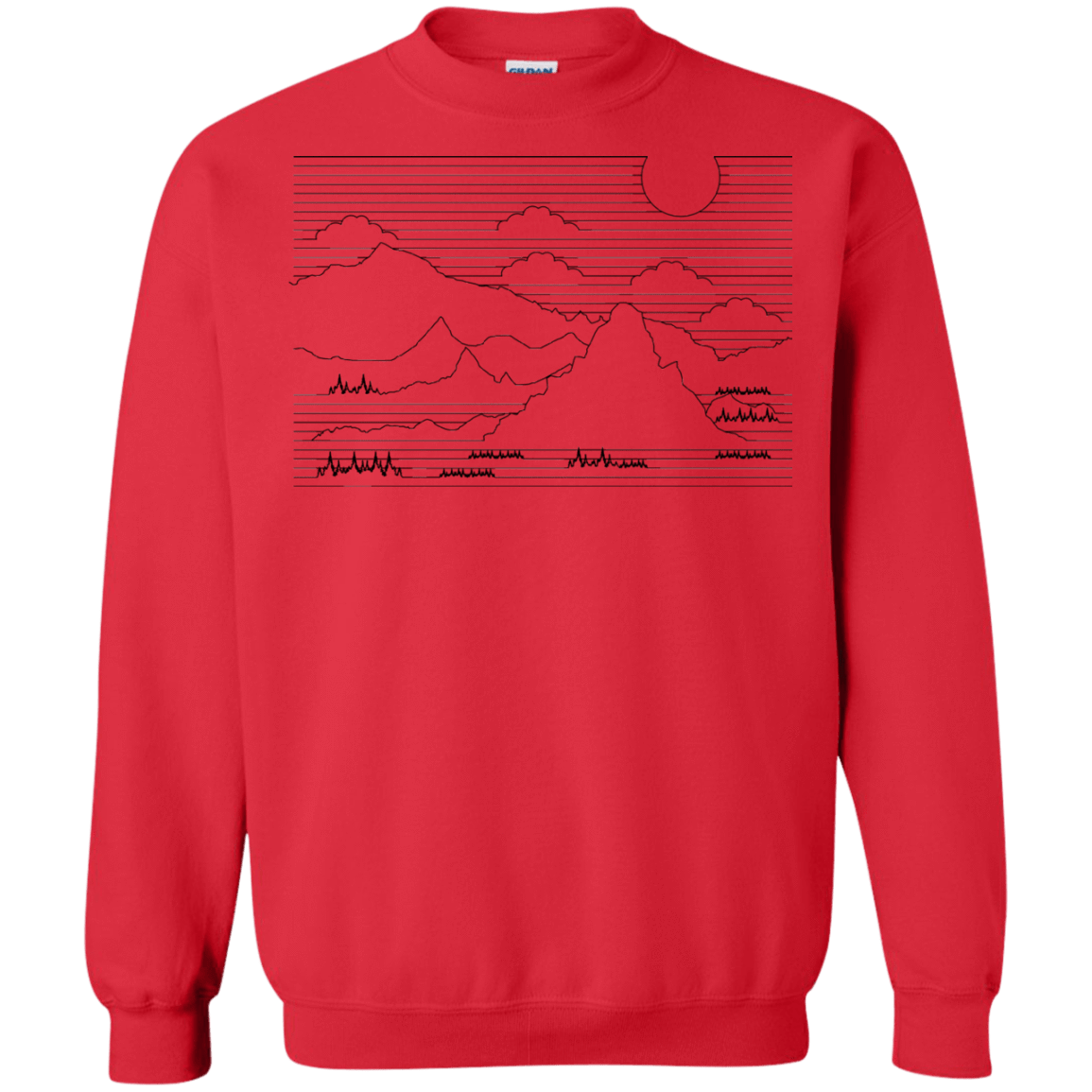 Sweatshirts Red / S Mountain Line Art Crewneck Sweatshirt