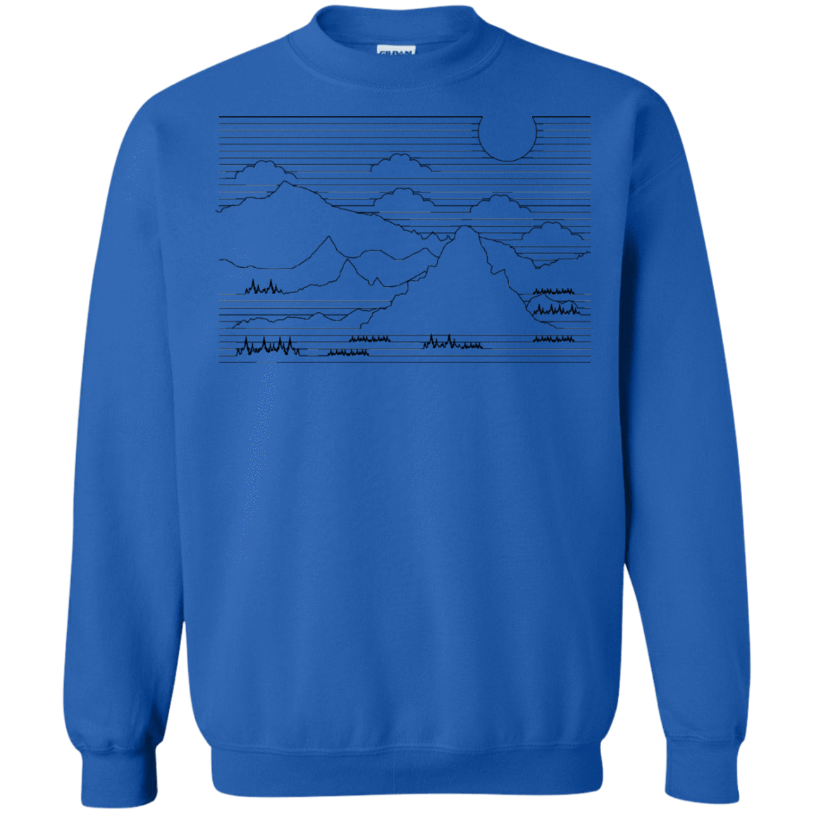 Sweatshirts Royal / S Mountain Line Art Crewneck Sweatshirt