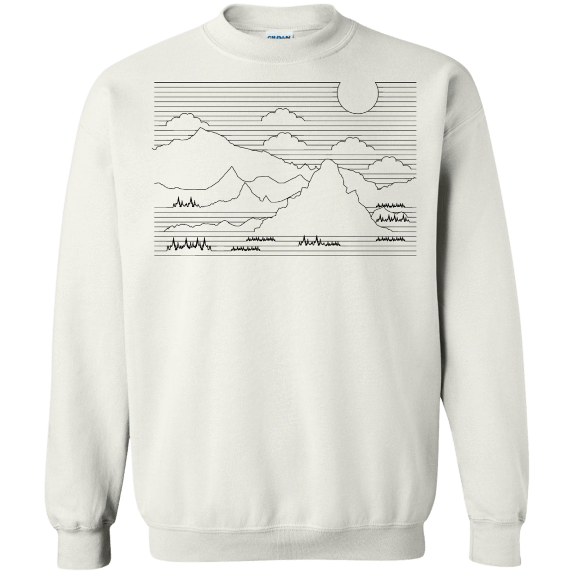 Sweatshirts White / S Mountain Line Art Crewneck Sweatshirt